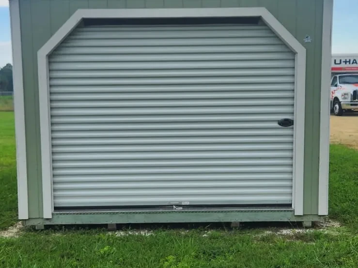 Exterior end of the garage door