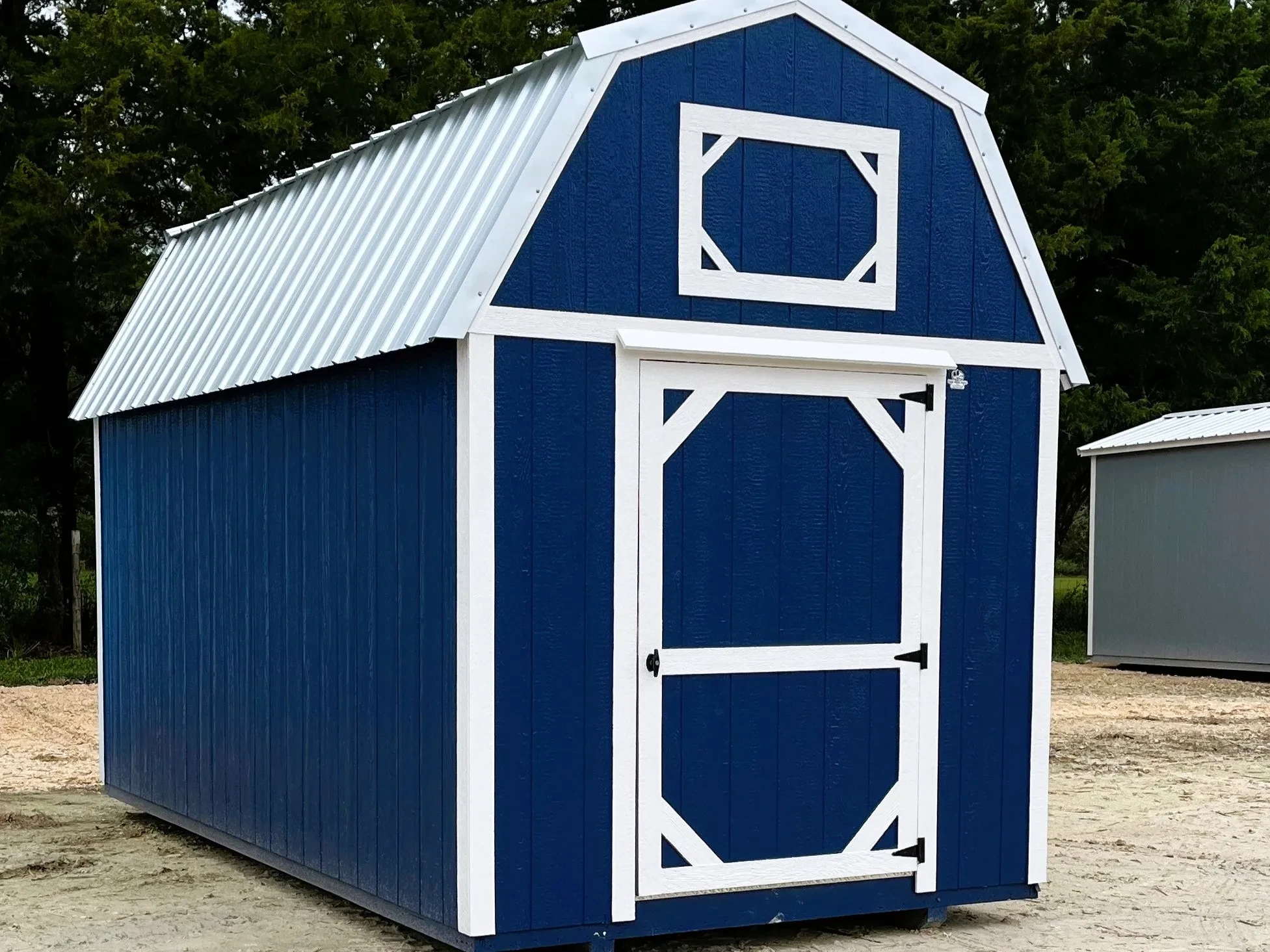 Outside of an 8x16 lofted barn economy