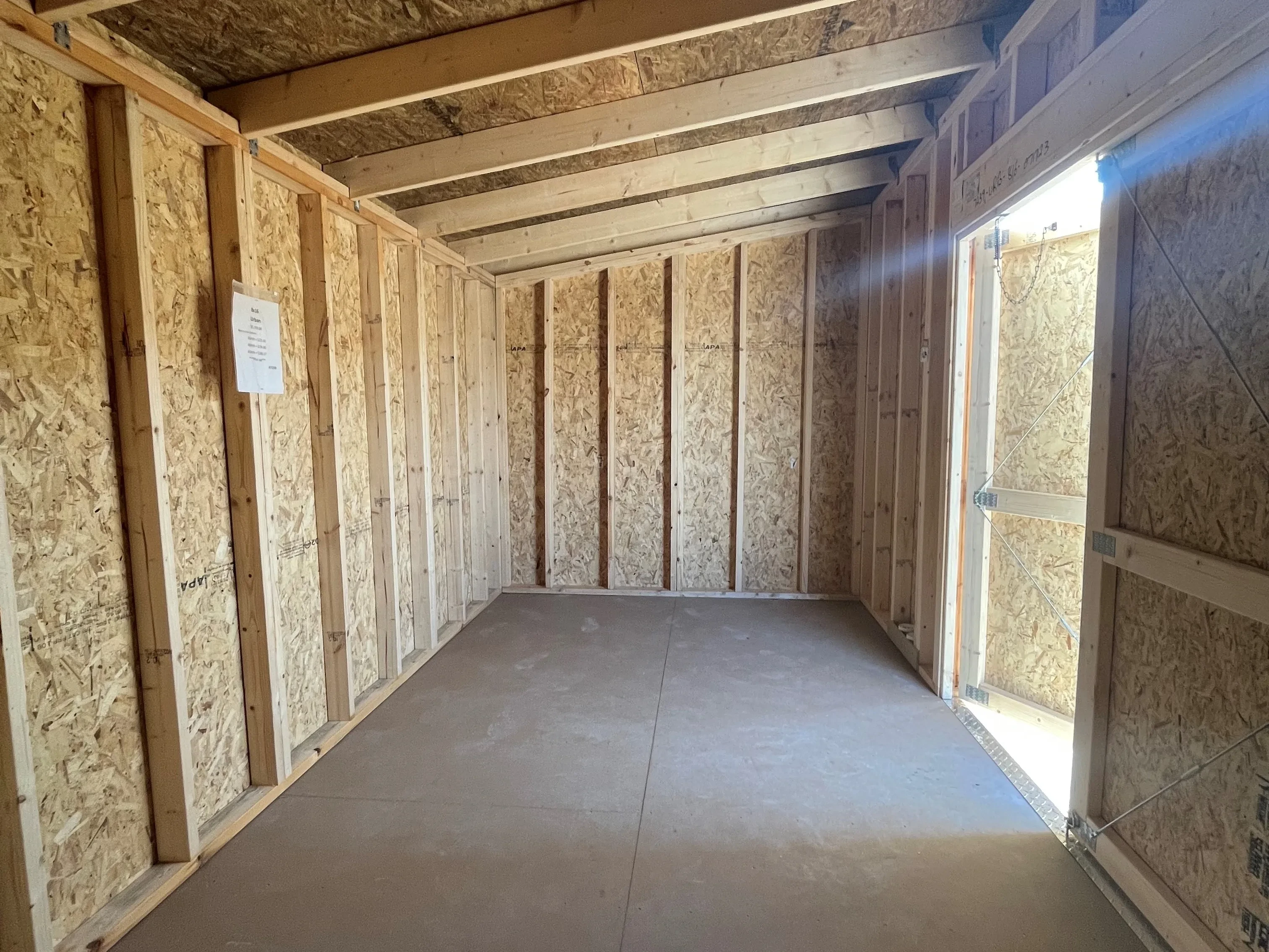 Interior view of an 8x16 urban