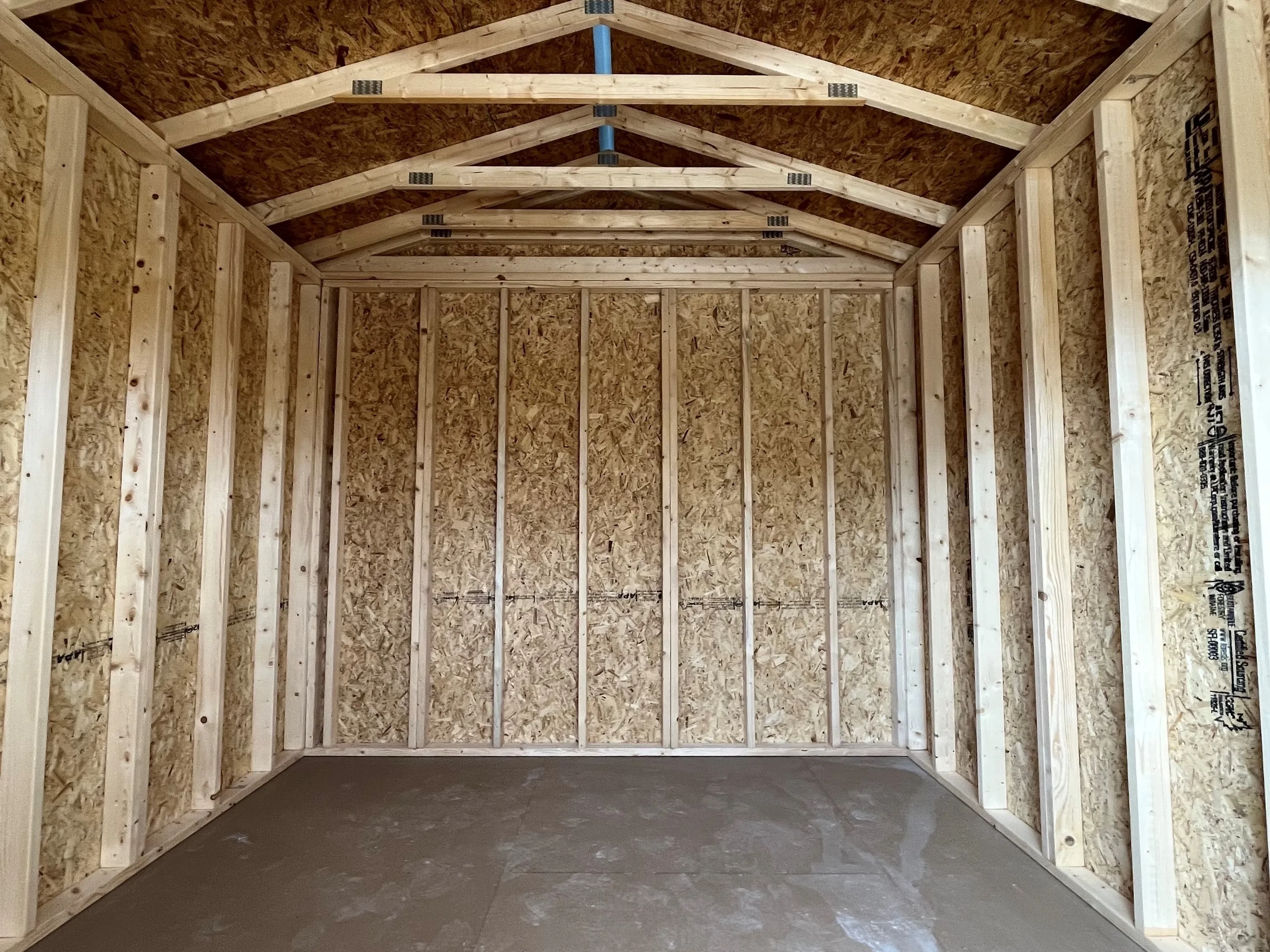 Interior of 10x12 garden shed