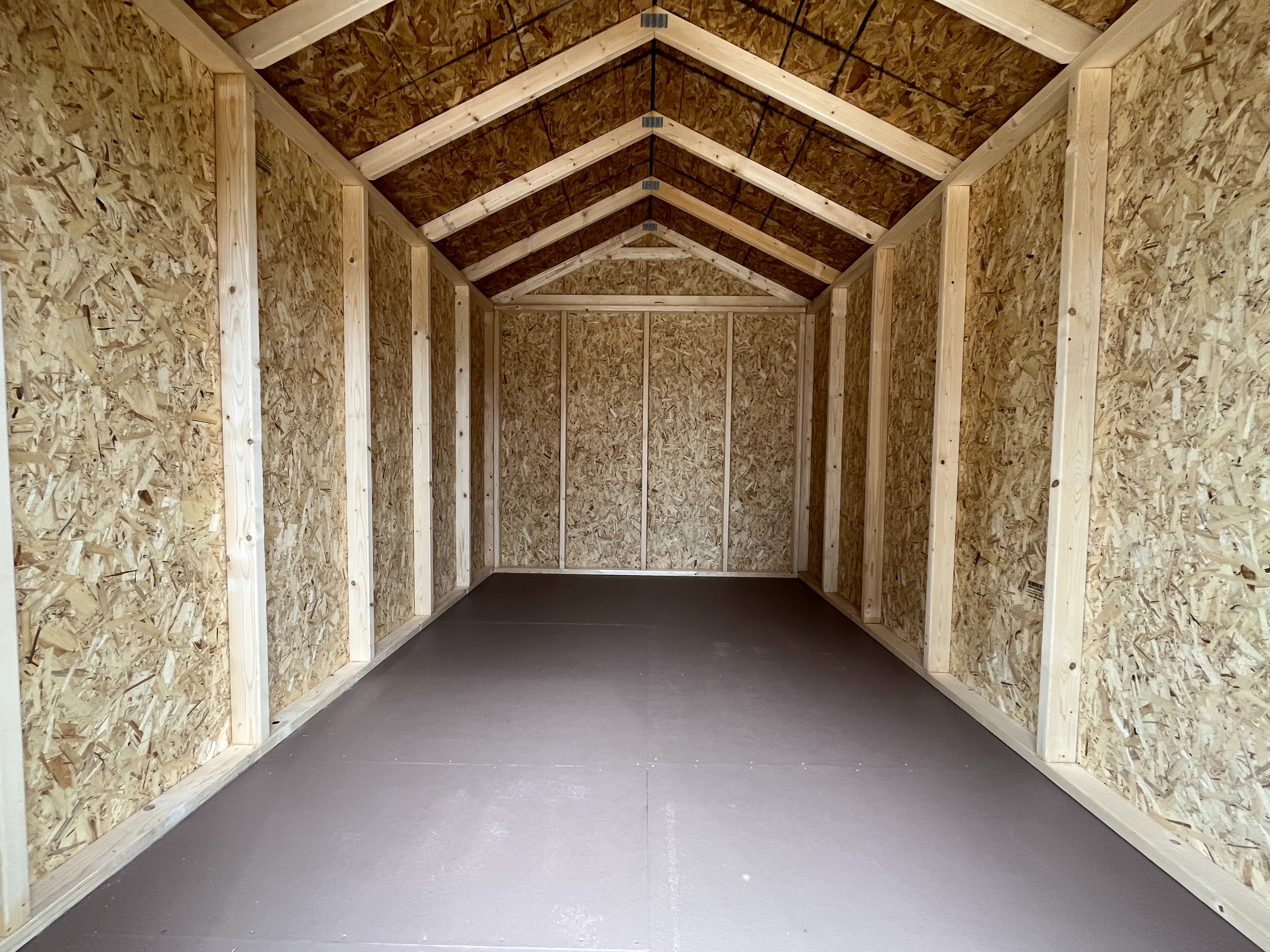 Interior of an 8x12 garden shed economy