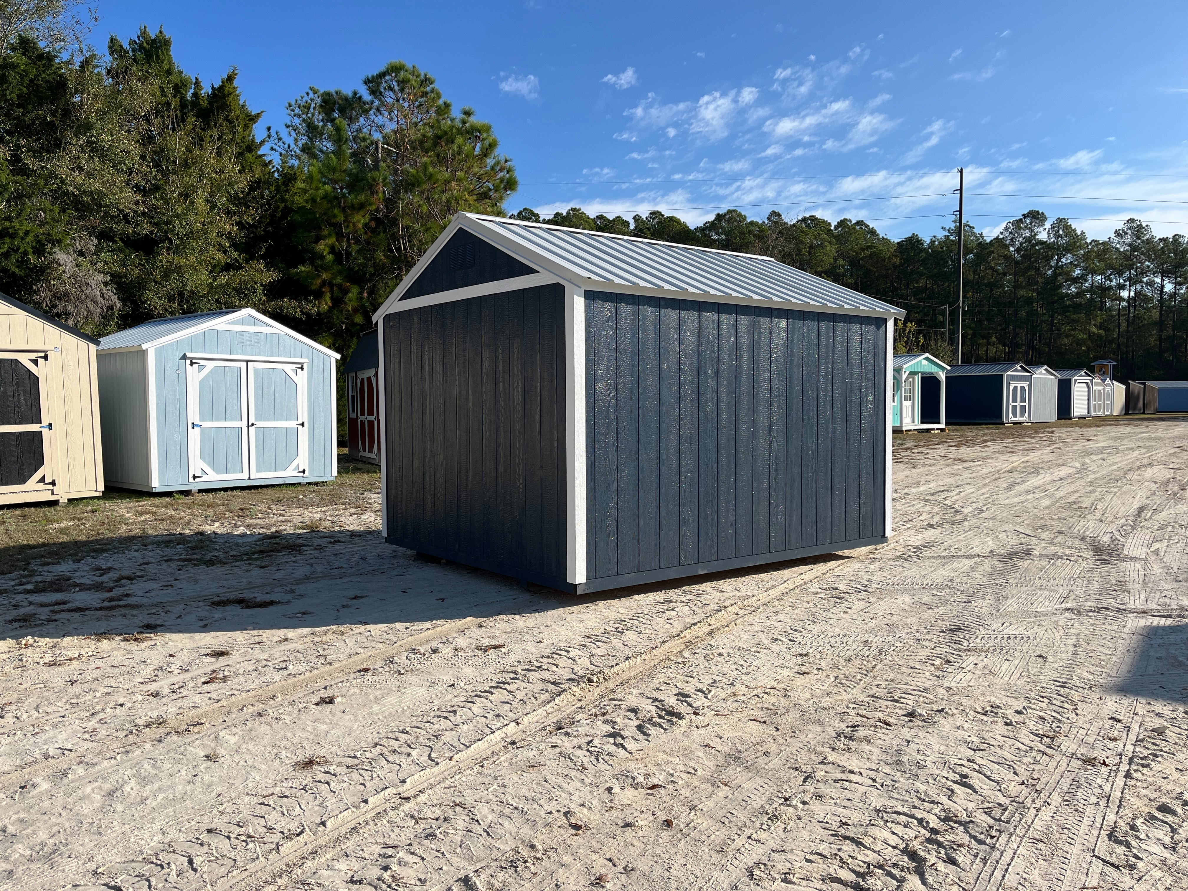Rear of a 10x12 garden shed economy
