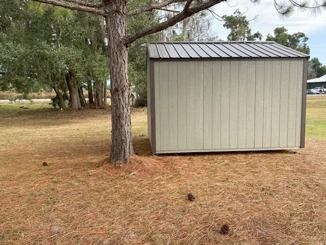 Exterior side of a 10x12 garden shed economy