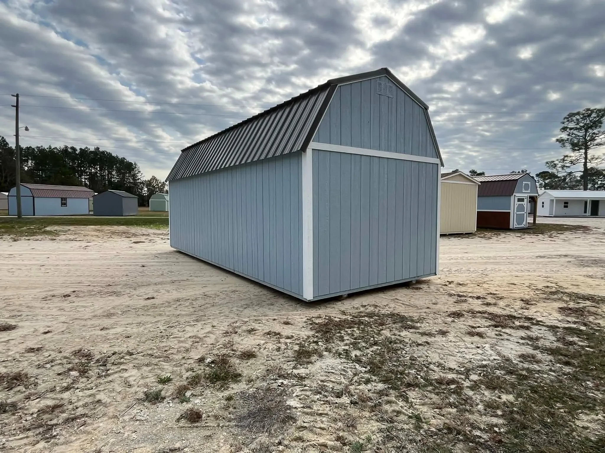 Exterior rear of a 10x24 lofted barn
