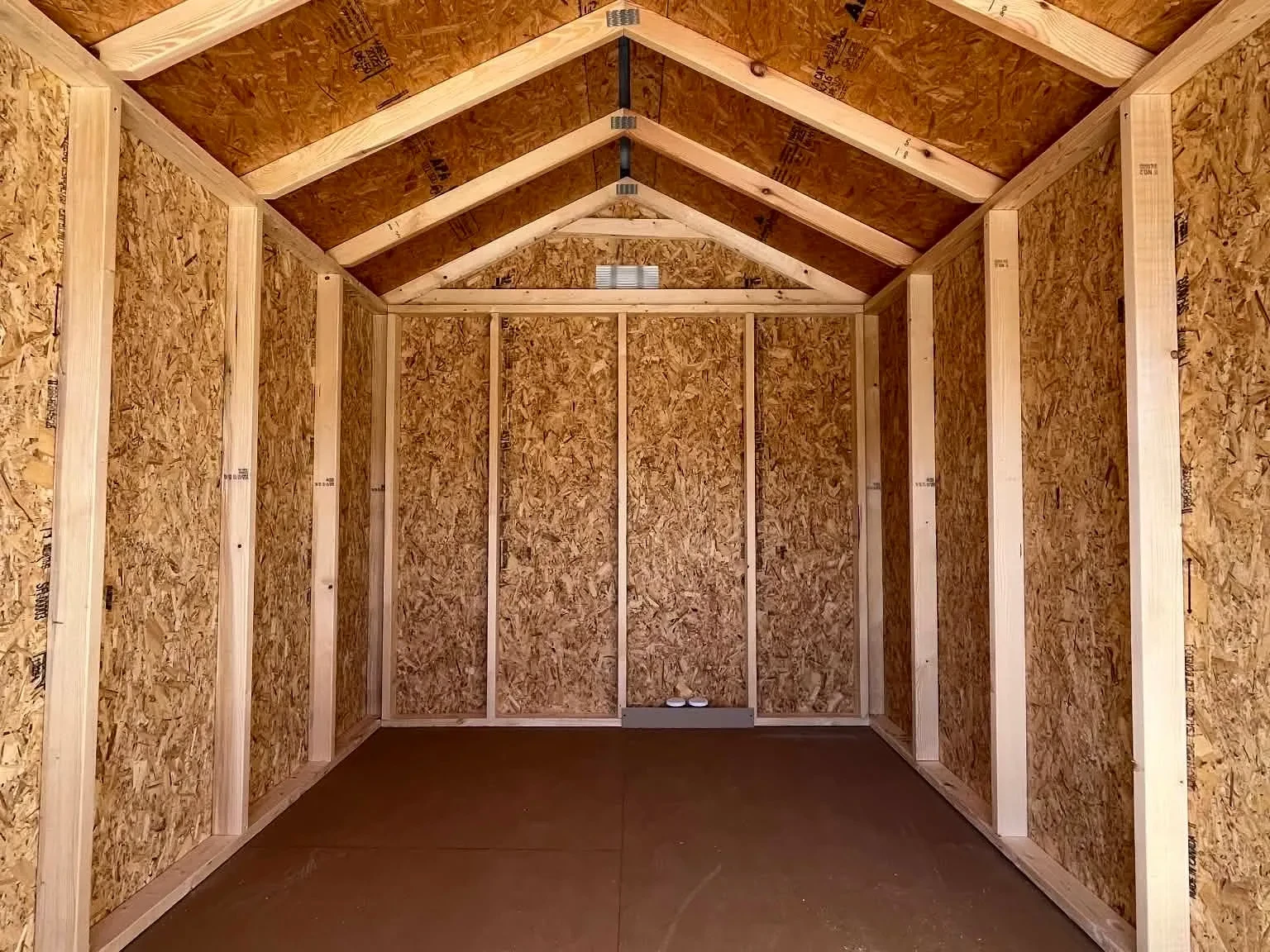 Interior of an 8x12 garden shed economy