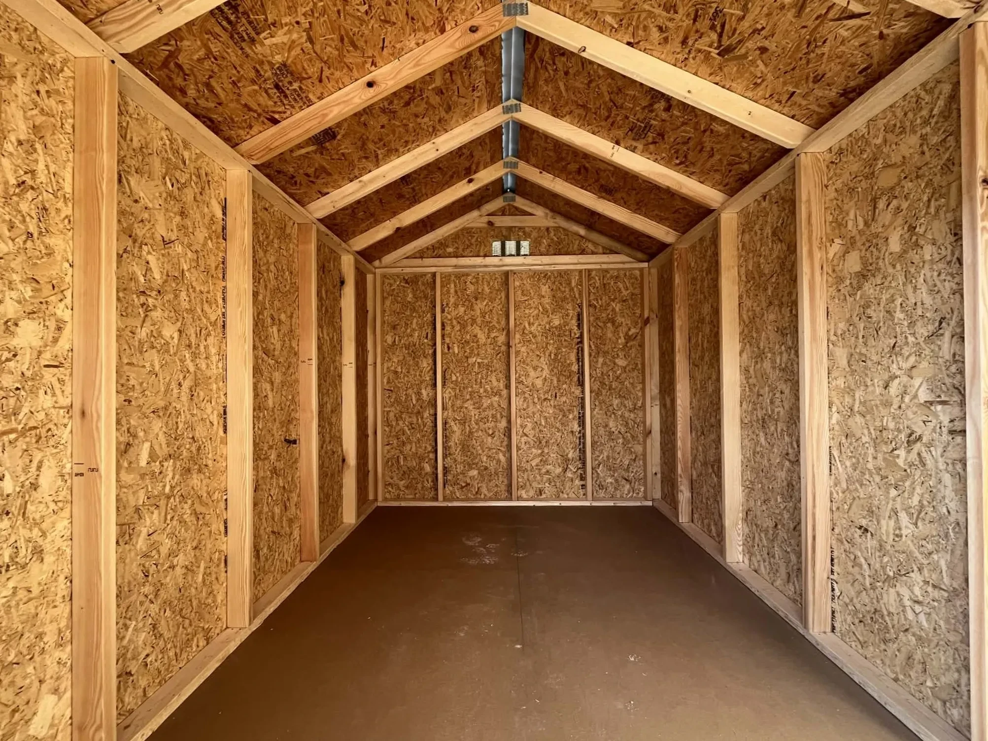 Interior of an 8x12 garden shed economy
