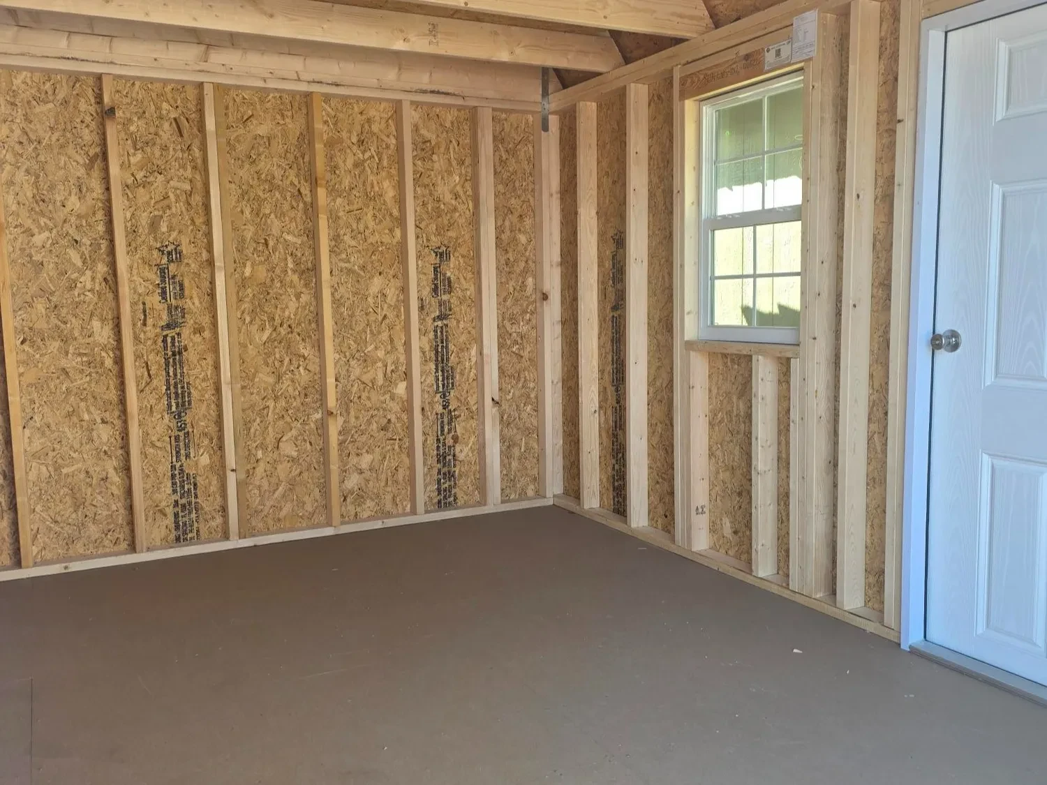 Interior photo of 10x12 lofted workshop