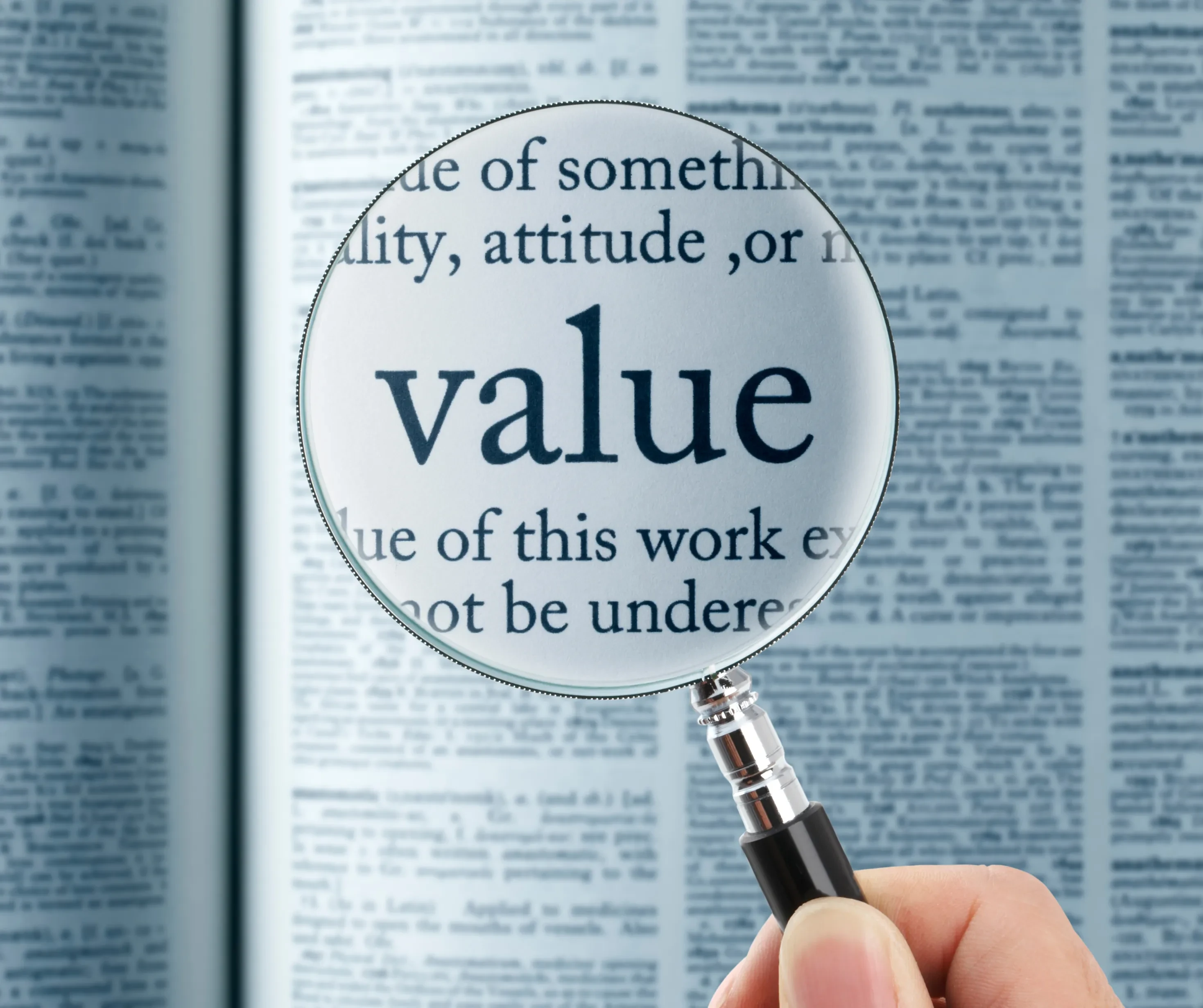 Picture of the word "value"