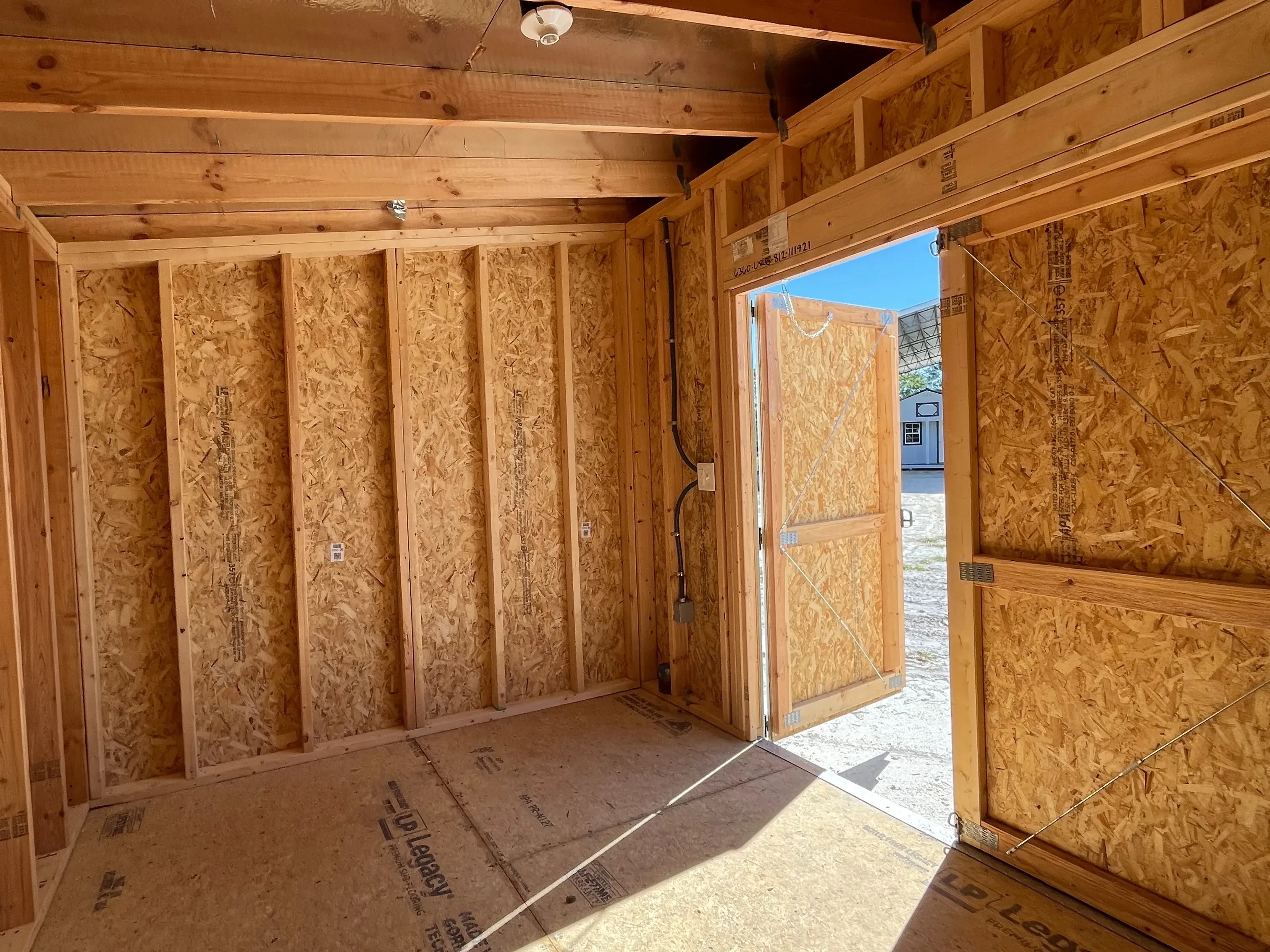 Interior view of an 8x12 urban showing the door