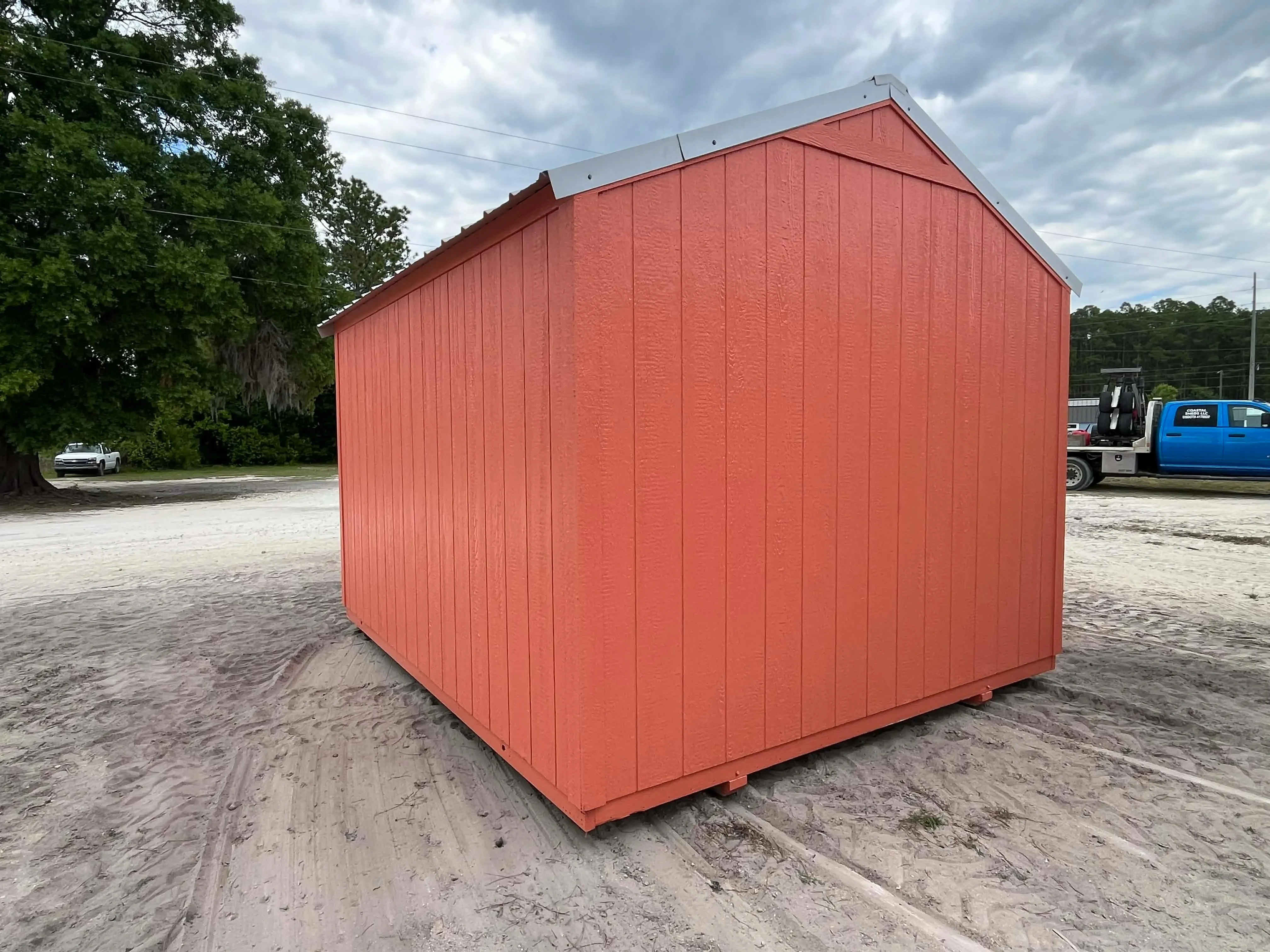 Exterior rear view of a 10x12 garden shed economy