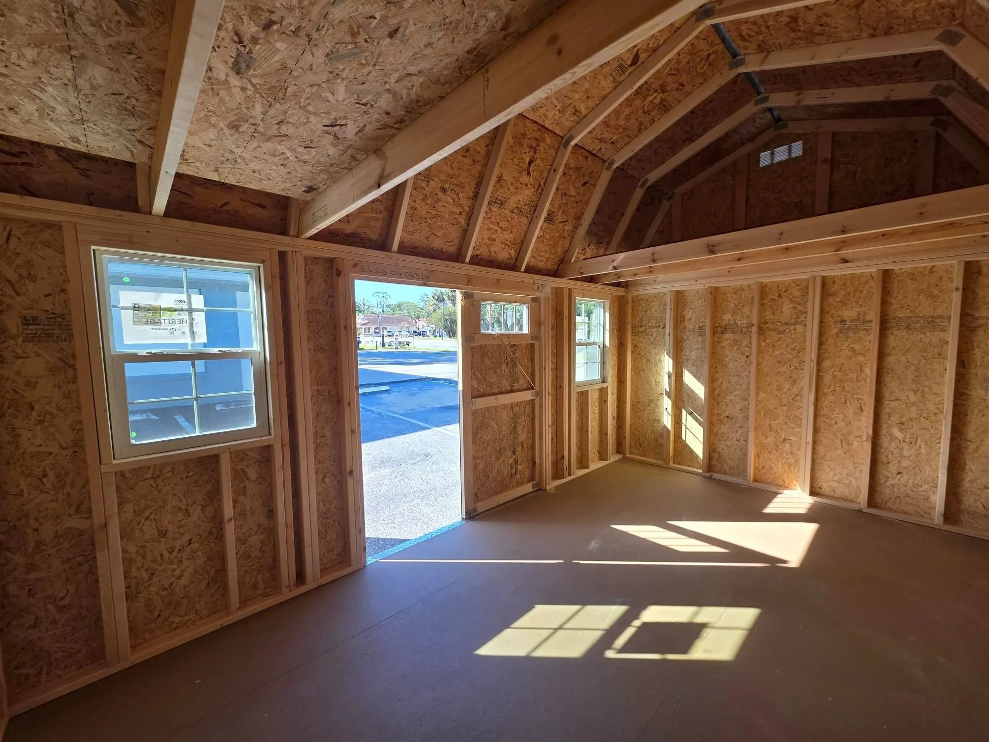 Interior photo of 10x16 Side lofted barn
