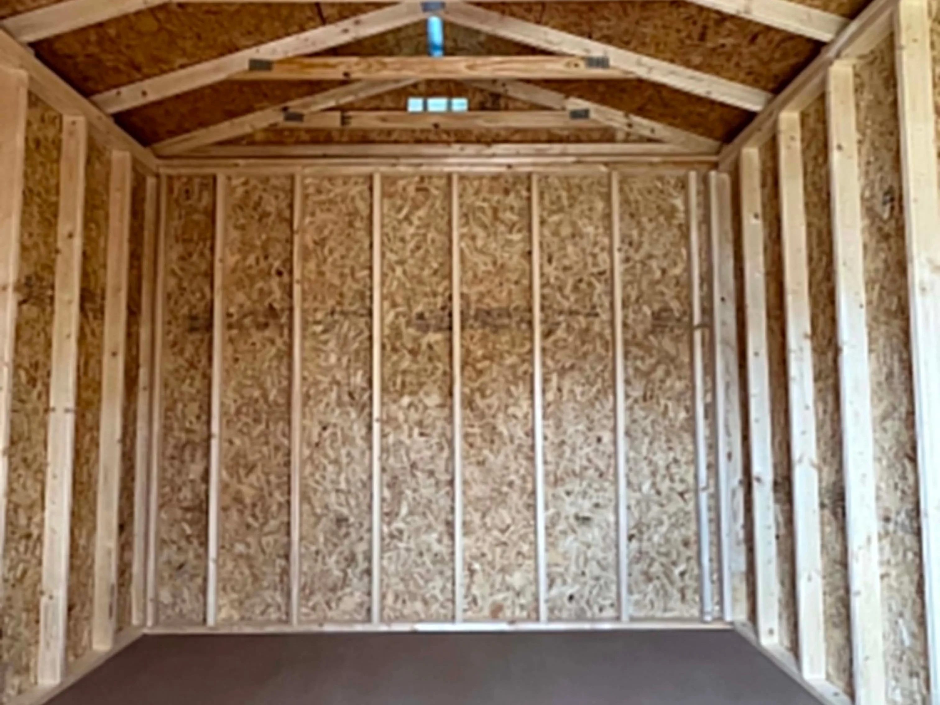 Interior of a 10x12 garden shed