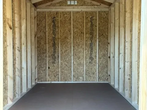 Interior view of an 8x12 Garden shed