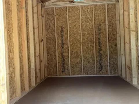 Interior view of an 8x12 garden shed