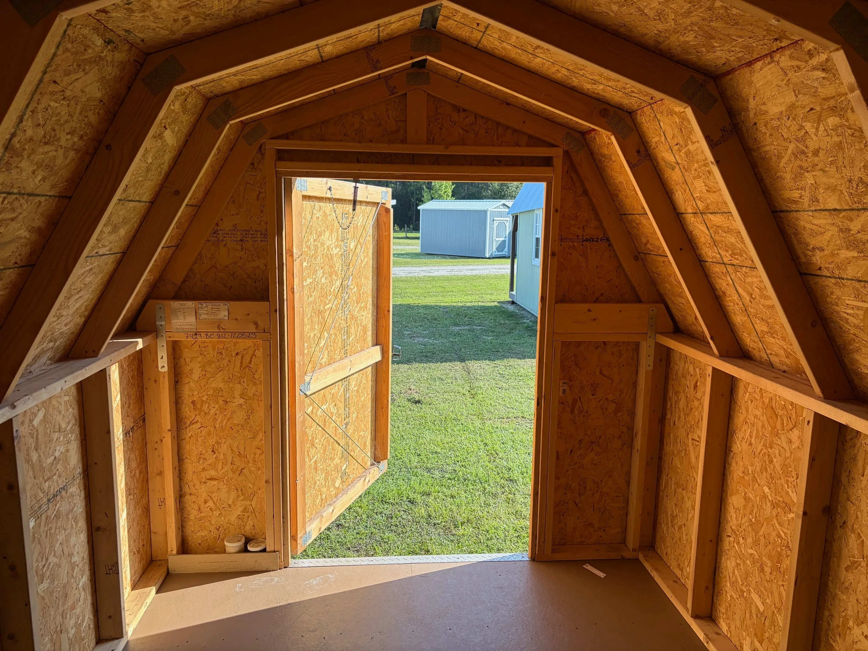 Interior of an 8x12 barn economy