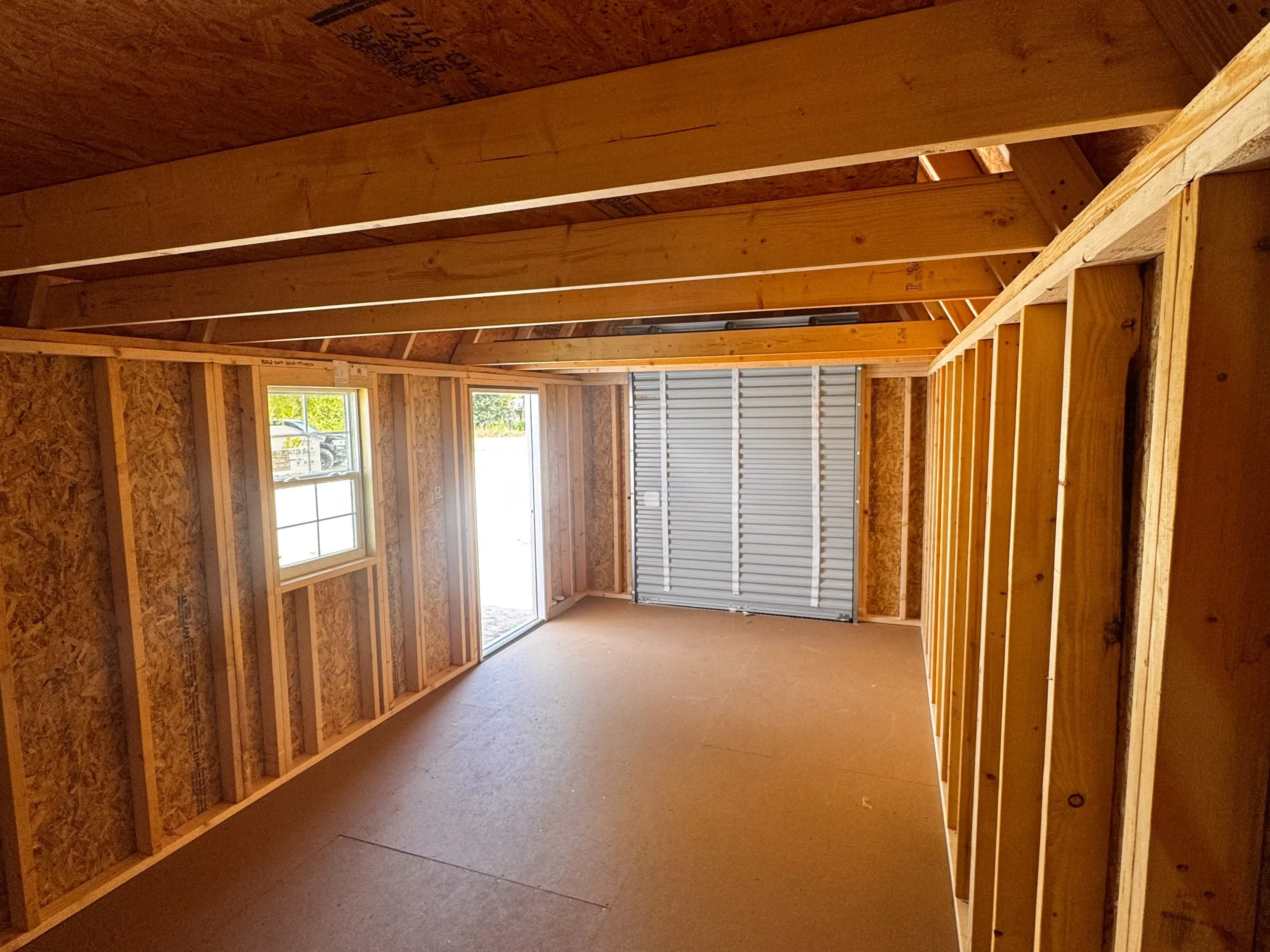 Interior of a 10x20 Lofted Workshop