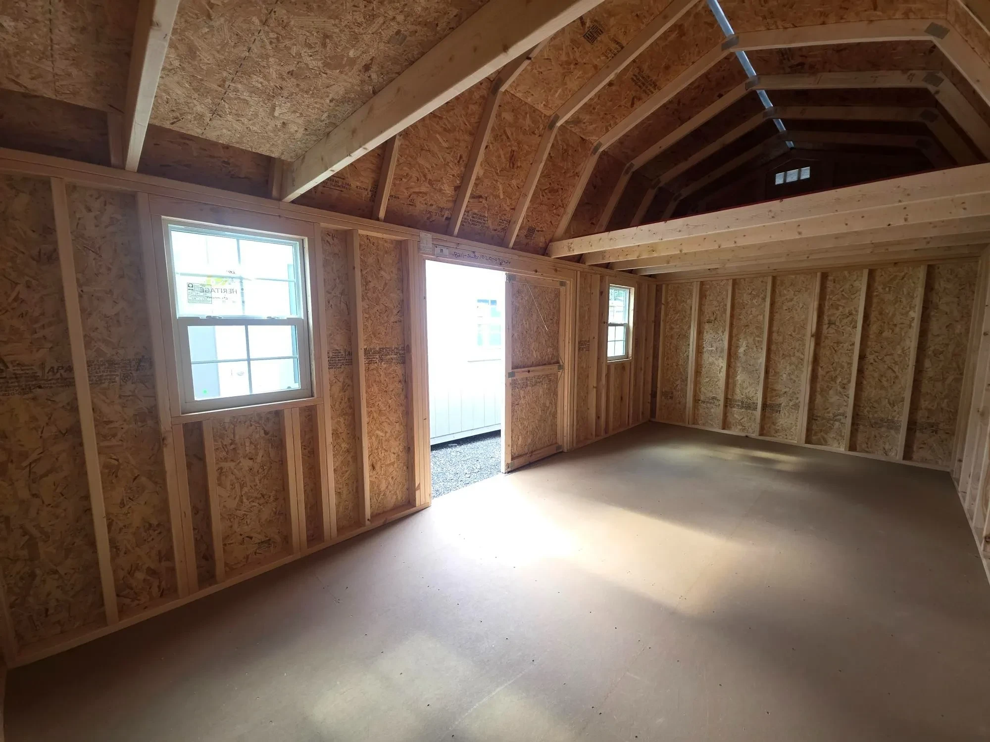 Interior of 10x20 Side Lofted Barn