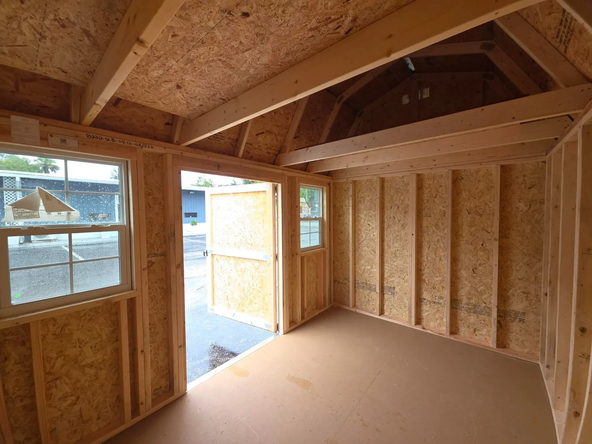 Interior of 8x12 Side Lofted Barn